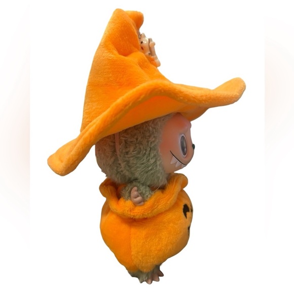Halloween Pumpkin costume and hat for Labubu monster dolls NEW + sticker bonus - Picture 5 of 7
